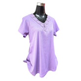 Polera Con Cuello V De Encaje